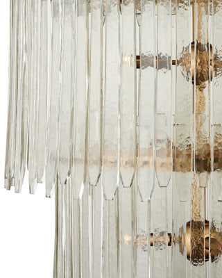 Electra Nine Light Chandelier in Clear/Antique Brass