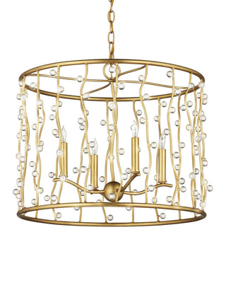 Adagio Four Light Chandelier in Contemporary Gold Leaf/Contemporary Gold/Clear