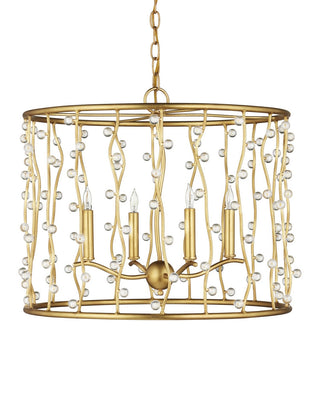 Adagio Four Light Chandelier in Contemporary Gold Leaf/Contemporary Gold/Clear