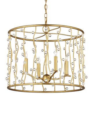 Adagio Four Light Chandelier in Contemporary Gold Leaf/Contemporary Gold/Clear