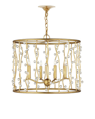 Adagio Four Light Chandelier in Contemporary Gold Leaf/Contemporary Gold/Clear
