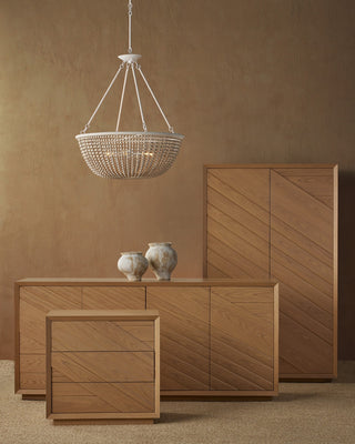 Wychwood Six Light Chandelier in Sugar White/Sandstone/White