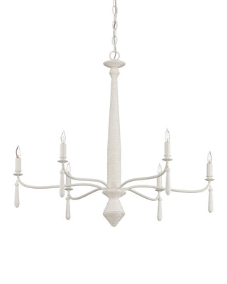 Donnybrook Six Light Chandelier in Snow White/White