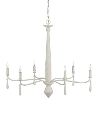Donnybrook Six Light Chandelier in Snow White/White