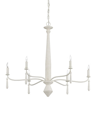 Donnybrook Six Light Chandelier in Snow White/White