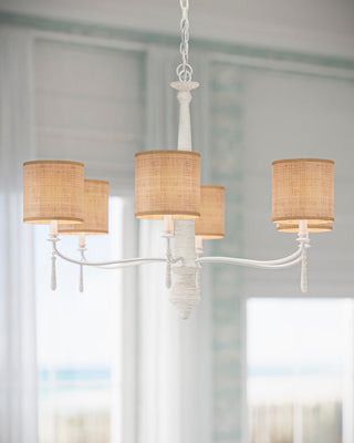 Donnybrook Six Light Chandelier in Snow White/White