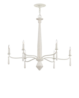 Donnybrook Six Light Chandelier in Snow White/White