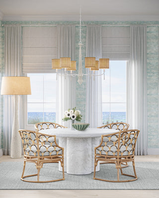 Donnybrook Six Light Chandelier in Snow White/White