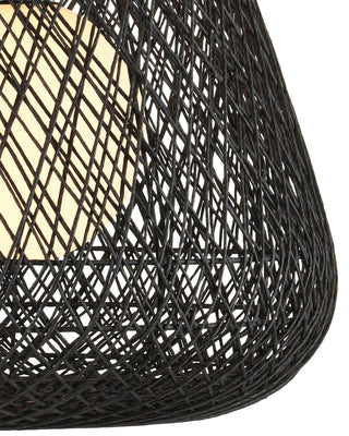 Osbert One Light Pendant in Black/Satin Black/White