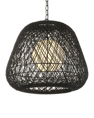 Osbert One Light Pendant in Black/Satin Black/White