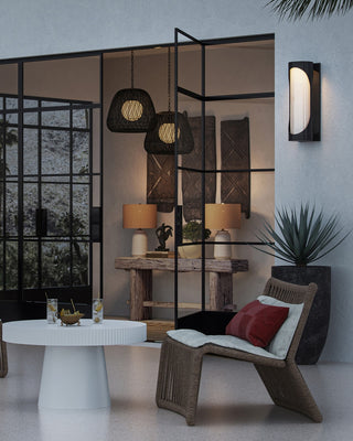 Osbert One Light Pendant in Black/Satin Black/White