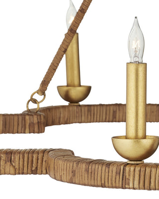Savoie Nine Light Chandelier in Natural/Contemporary Gold Leaf