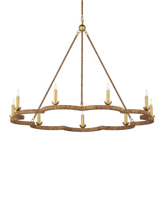 Savoie Nine Light Chandelier in Natural/Contemporary Gold Leaf