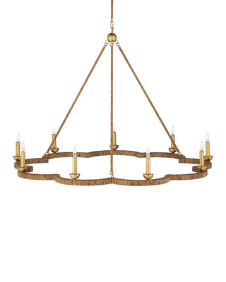 Savoie Nine Light Chandelier in Natural/Contemporary Gold Leaf