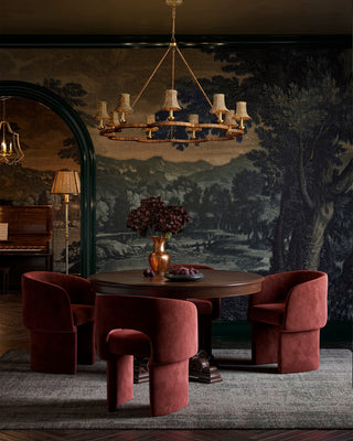 Savoie Nine Light Chandelier in Natural/Contemporary Gold Leaf