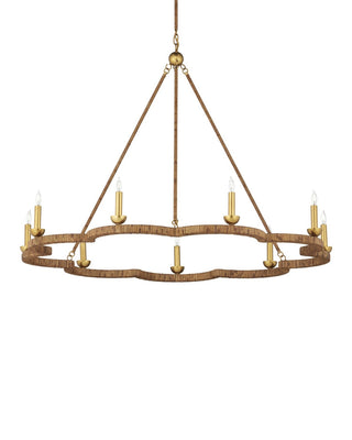Savoie Nine Light Chandelier in Natural/Contemporary Gold Leaf