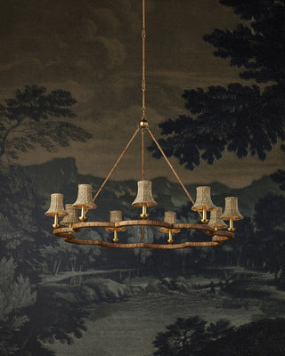 Savoie Nine Light Chandelier in Natural/Contemporary Gold Leaf