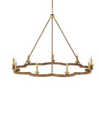 Currey and Company - 9000-1244 - Nine Light Chandelier - Savoie - Natural/Contemporary Gold Leaf