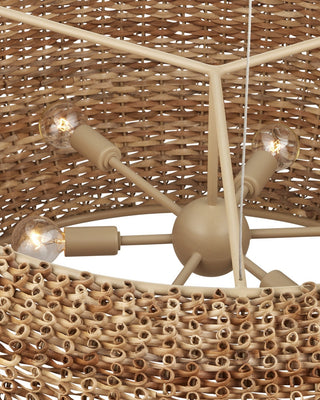 Boucle Six Light Chandelier in Natural/Beige