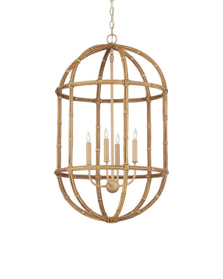 Charrette Four Light Lantern in Natural/Saddle Tan