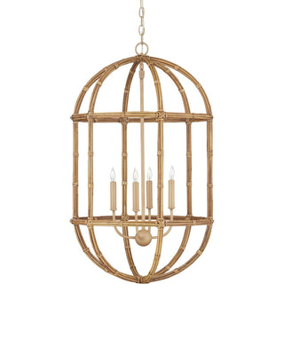 Charrette Four Light Lantern in Natural/Saddle Tan