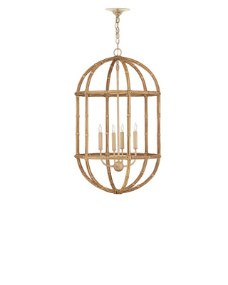 Charrette Four Light Lantern in Natural/Saddle Tan