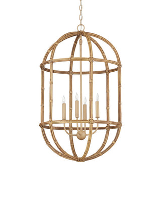 Charrette Four Light Lantern in Natural/Saddle Tan