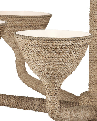 Marbella Six Light Chandelier in Natural/Contemporary Gold/Sugar White