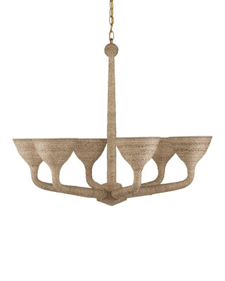 Marbella Six Light Chandelier in Natural/Contemporary Gold/Sugar White