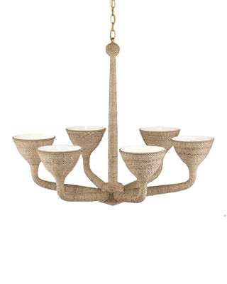 Currey and Company - 9000-1248 - Six Light Chandelier - Marbella - Natural/Contemporary Gold/Sugar White