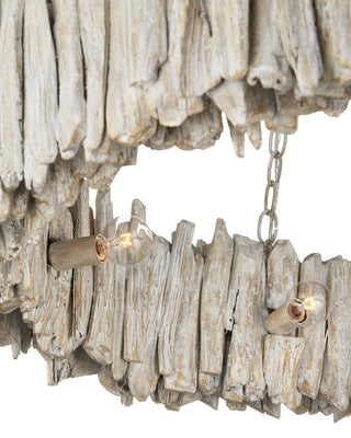 Driftwood Eight Light Chandelier in Whitewash