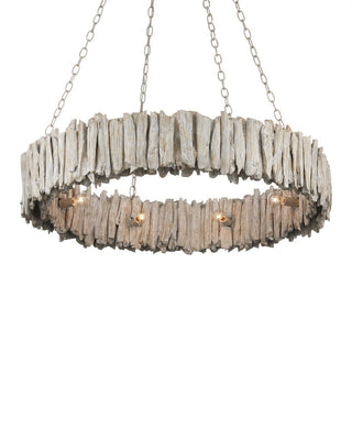 Driftwood Eight Light Chandelier in Whitewash