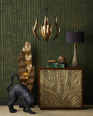 Endymion One Light Chandelier in Aged Steel/Brass/White