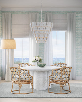 Tulum Eight Light Chandelier in White/Sugar White
