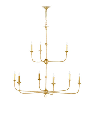 Nottaway Nine Light Chandelier in Contemporary Gold Leaf/Contemporary Gold