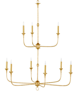 Nottaway Nine Light Chandelier in Contemporary Gold Leaf/Contemporary Gold
