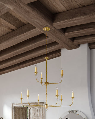 Nottaway Nine Light Chandelier in Contemporary Gold Leaf/Contemporary Gold