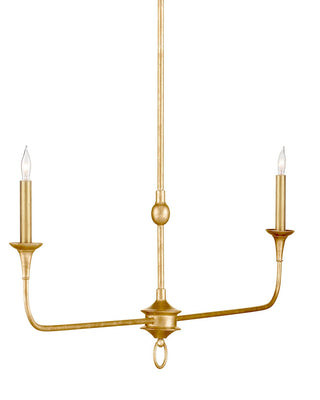 Nottaway Two Light Chandelier in Contemporary Gold Leaf