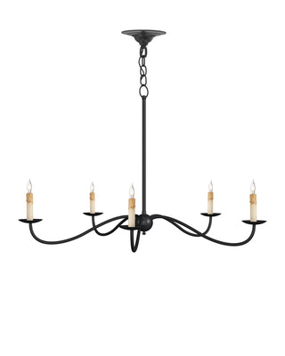 Saxon Five Light Chandelier in Zanzibar Black