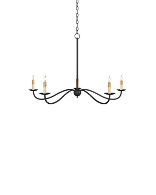 Saxon Five Light Chandelier in Zanzibar Black