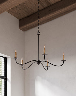 Saxon Five Light Chandelier in Zanzibar Black
