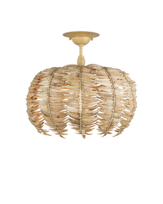 Currey and Company - 9000-1258 - LED Semi-Flush Mount - Tiptur - Natural/Coco Cream