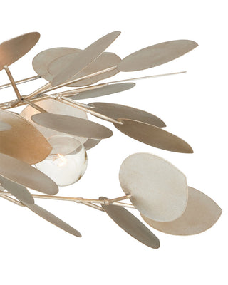 Lunaria Three Light Semi-Flush Mount in Contemporary Silver Leaf
