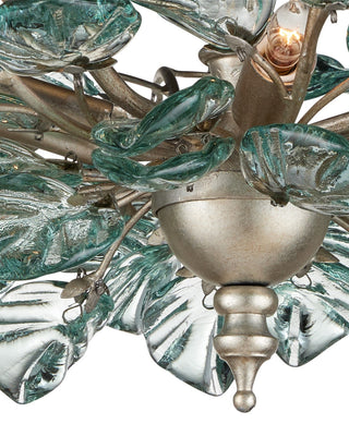Baobab Eight Light Semi-Flush Mount in Clear/Contemporary Silver Leaf/Contemporary Silver
