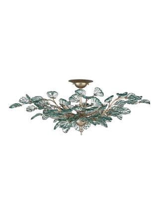 Baobab Eight Light Semi-Flush Mount in Clear/Contemporary Silver Leaf/Contemporary Silver