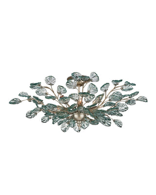 Baobab Eight Light Semi-Flush Mount in Clear/Contemporary Silver Leaf/Contemporary Silver