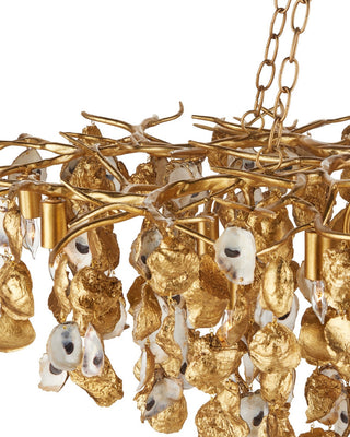 Lucullan 14 Light Chandelier in Contemporary Gold Leaf/Contemporary Gold/Natural