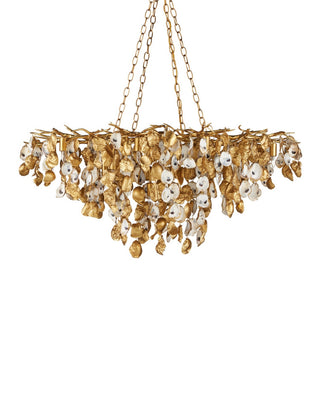 Lucullan 14 Light Chandelier in Contemporary Gold Leaf/Contemporary Gold/Natural