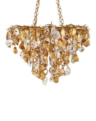 Lucullan 14 Light Chandelier in Contemporary Gold Leaf/Contemporary Gold/Natural
