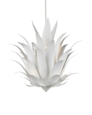 Agave Nine Light Chandelier in Gesso White